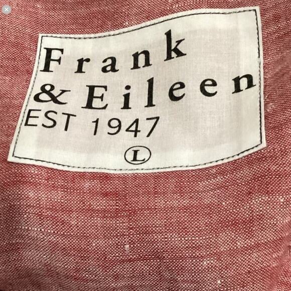 Frank & Eileen Rory Maxi Shirtdress Italian Linen Red Lived-In Linen Size Large - Picture 12 of 16